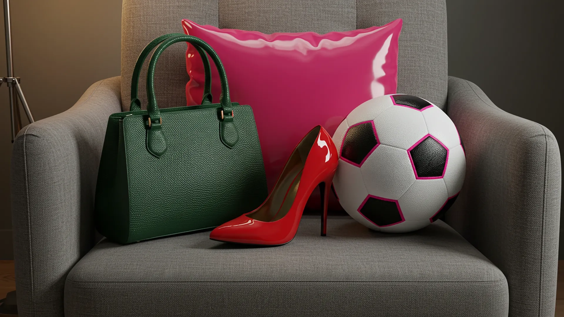 Exibição de diferentes produtos com laminados sintéticos