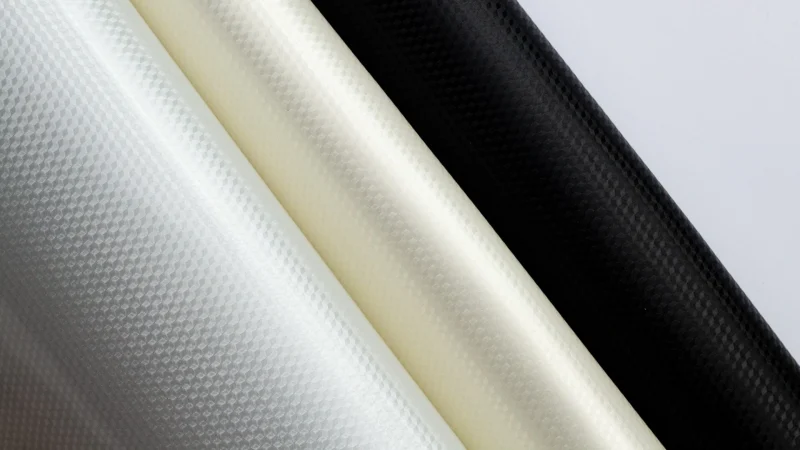 Diferentes cores de um laminado sintético brilhoso