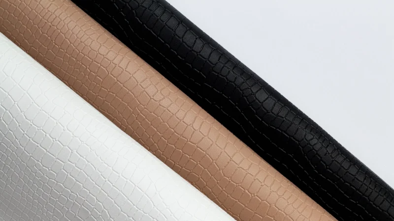 Diferentes cores de um laminado sintético semelhante ao crocodilo